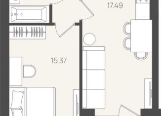 Продается однокомнатная квартира, 42.5 м2, Калининградская область