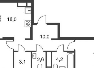 Продажа 2-ком. квартиры, 62.6 м2, Москва, деревня Рассказовка, 1