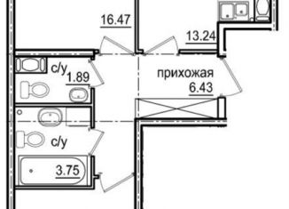 Продажа 2-ком. квартиры, 57.1 м2, Санкт-Петербург, муниципальный округ Юнтолово, Планерная улица, 87к1