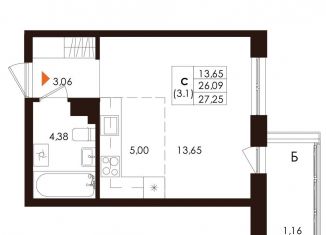 Продаю квартиру студию, 27.3 м2, Санкт-Петербург