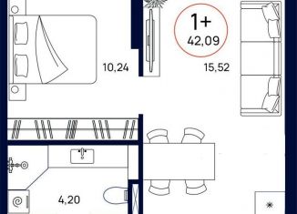 Продается однокомнатная квартира, 42.1 м2, Тюмень