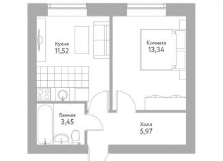 Продам 1-ком. квартиру, 34.3 м2, Воскресенск, улица Ломоносова, 98