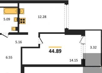 Продажа 1-комнатной квартиры, 44.9 м2, Воронеж, Железнодорожный район, набережная Чуева, 7