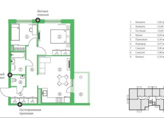 Продается трехкомнатная квартира, 60 м2, Карелия