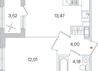 Продажа однокомнатной квартиры, 35.4 м2, Пушкин