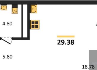 Продаю квартиру студию, 29.4 м2, Воронеж, Железнодорожный район, набережная Чуева, 7