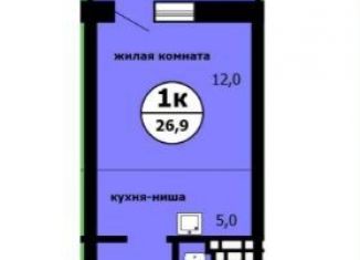 Продается квартира студия, 26.9 м2, Красноярский край, Вишнёвая улица