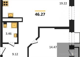 Продажа однокомнатной квартиры, 46.3 м2, Воронеж, Железнодорожный район, набережная Чуева, 7