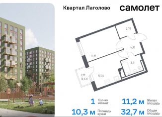 1-ком. квартира на продажу, 32.7 м2, Ленинградская область, жилой комплекс Квартал Лаголово, 2