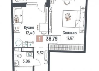 Продаю 1-ком. квартиру, 38.8 м2, Мурино