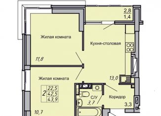 Продам 2-комнатную квартиру, 43.9 м2, Волгоград, Кировский район