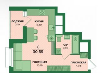 Продаю квартиру студию, 30.6 м2, Тульская область