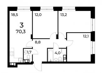 Продается трехкомнатная квартира, 70 м2, Нижний Новгород, Московский район