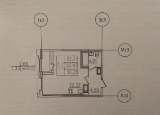 Продаю квартиру студию, 32.3 м2, Санкт-Петербург, метро Звёздная, улица Типанова, 22