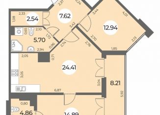 Продается двухкомнатная квартира, 74 м2, Санкт-Петербург, метро Автово