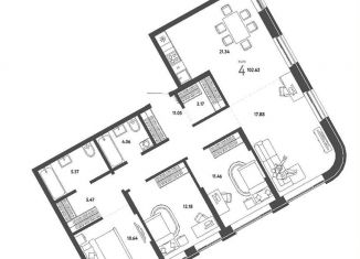 Продам четырехкомнатную квартиру, 102.4 м2, Новосибирск