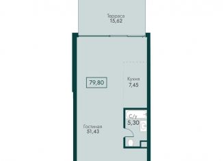 Продается трехкомнатная квартира, 79.8 м2, поселок городского типа Массандра, улица Мухина, 17А