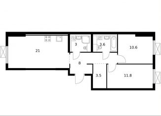 Продаю 2-комнатную квартиру, 61.5 м2, Москва, метро Братиславская