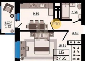 Продаю 1-ком. квартиру, 37.4 м2, Ростовская область