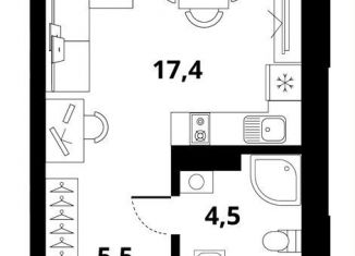 Продажа квартиры студии, 26.9 м2, Новосибирск, Тайгинская улица, с4