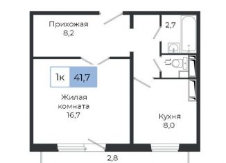 Продается 1-ком. квартира, 41.7 м2, Красноярский край, жилой комплекс Три слона, 3