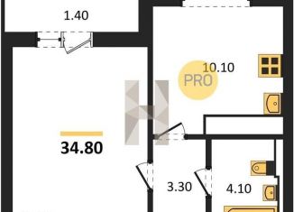 Продам 1-комнатную квартиру, 34.8 м2, Воронеж, улица Загоровского, 13к2