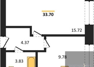 Продается однокомнатная квартира, 33.7 м2, Павловск