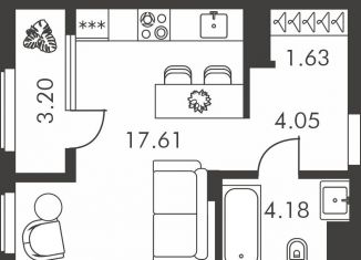 Продам квартиру студию, 30.7 м2, Тула, улица Карпова, 103А