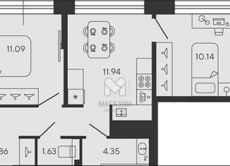 Продается 2-комнатная квартира, 57.5 м2, Санкт-Петербург, муниципальный округ Морской