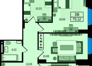 Продам трехкомнатную квартиру, 75.1 м2, Ростов-на-Дону