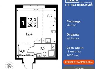 Продается квартира студия, 26.6 м2, деревня Румянцево, СНТ Гипрохим, 1Ас1