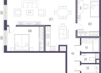 Продаю 2-ком. квартиру, 80.2 м2, Санкт-Петербург, улица Стахановцев, 1, улица Стахановцев