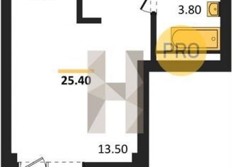 Продажа квартиры студии, 25.4 м2, Новосибирск, Кировский район, улица Зорге, 277