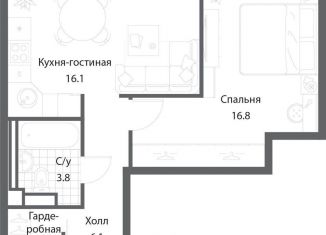 Продается однокомнатная квартира, 43.8 м2, Москва, жилой комплекс Нагатино Ай-Ленд, к1, метро Технопарк