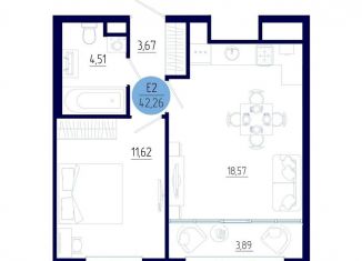 Продажа 1-ком. квартиры, 42.3 м2, Рязанская область