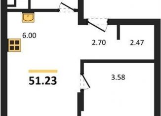 Продается 1-ком. квартира, 51.2 м2, Новосибирск, метро Золотая Нива, Ленинградская улица, 342