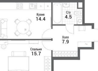 Продается 1-ком. квартира, 42.5 м2, Москва, жилой комплекс Нагатино Ай-Ленд, к1, метро Технопарк