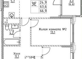 Продам 2-ком. квартиру, 63.6 м2, Москва, улица Миклухо-Маклая, вл23, метро Университет дружбы народов