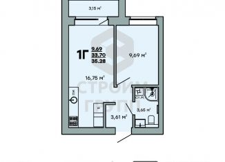 Однокомнатная квартира на продажу, 35.3 м2, Ковров, улица Строителей, 43/1