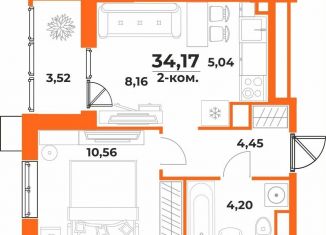 Продажа двухкомнатной квартиры, 34.2 м2, Хабаровский край