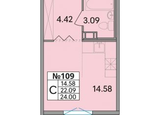 Продаю квартиру студию, 24 м2, деревня Скотное