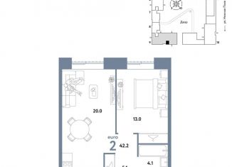 Продается двухкомнатная квартира, 42.2 м2, Москва, ЮВАО