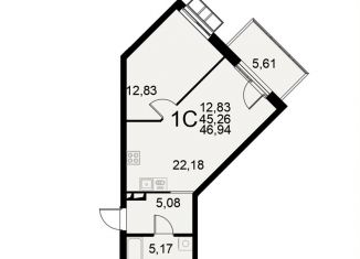 Продажа однокомнатной квартиры, 46.9 м2, Тульская область, Хлебная площадь
