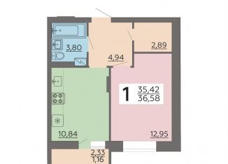 Продам однокомнатную квартиру, 36.6 м2, Воронеж, улица Независимости, 80Б, Коминтерновский район