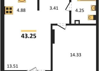 Продается 1-ком. квартира, 43.2 м2, Новосибирск, улица Королёва, 2