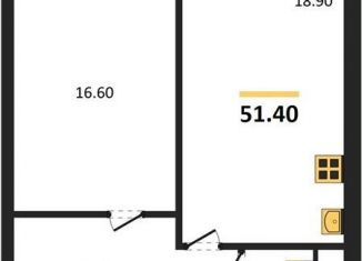 Продажа однокомнатной квартиры, 51.4 м2, Новосибирская область, Каспийская улица, с5