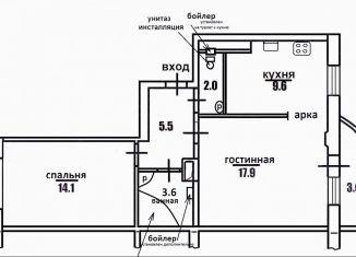 Сдам в аренду 2-ком. квартиру, 52 м2, Санкт-Петербург, Варшавская улица, 19к5, Московский район