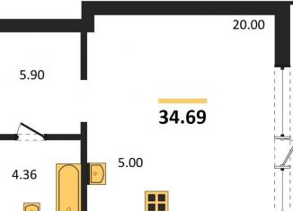 Продаю квартиру студию, 34.7 м2, Новосибирская область, 1-я Грузинская улица, 32/5