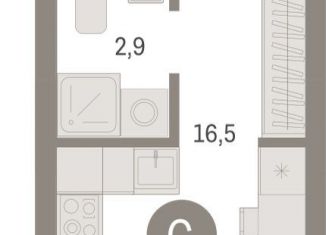 Продается квартира студия, 23.1 м2, Екатеринбург, метро Уралмаш, переулок Ритслянда, 15