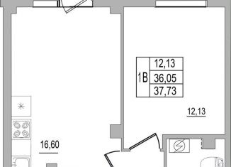Однокомнатная квартира на продажу, 37.7 м2, Псков, улица Юности, 32, ЖК Смарт-квартал